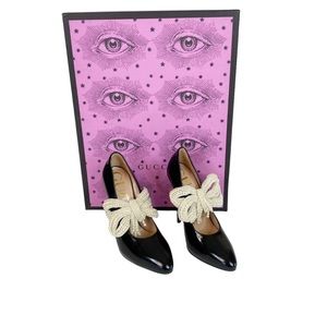 Gucci Elissa Leather Pumps Removable Pearls, Size EU 41, NWT